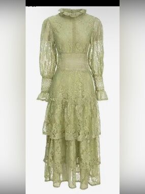 Lace Tiered Midi Dress